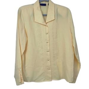 KAREN SCOTT LIGHT YELLOW LONG SLEEVE BUTTON UP MEDIUM
